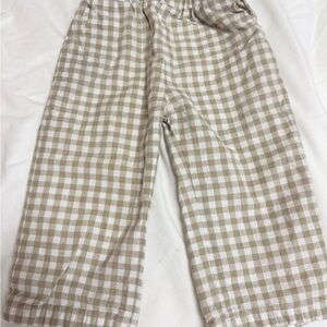 Stitchy Fish Boys Checkered Tan and White Pants 12 Months